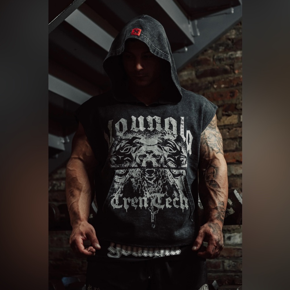 YoungLA X Tren Tech Collab muscle hoodie!
